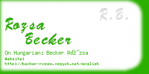 rozsa becker business card